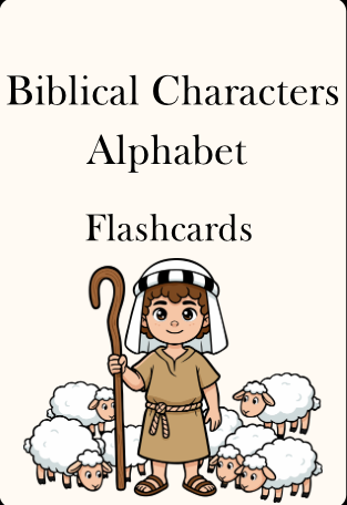 Color-Your-Own Biblical Figures Alphabet Flashcards