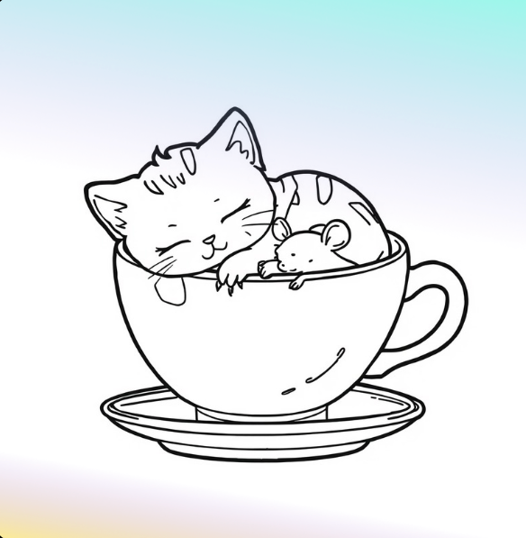 The Teacup Kittens – A Whimsical Coloring Adventure for Kids!