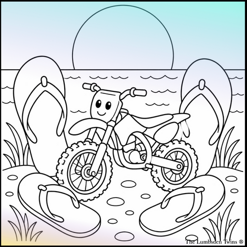 Beach Rides & Sunset Vibes Coloring Book