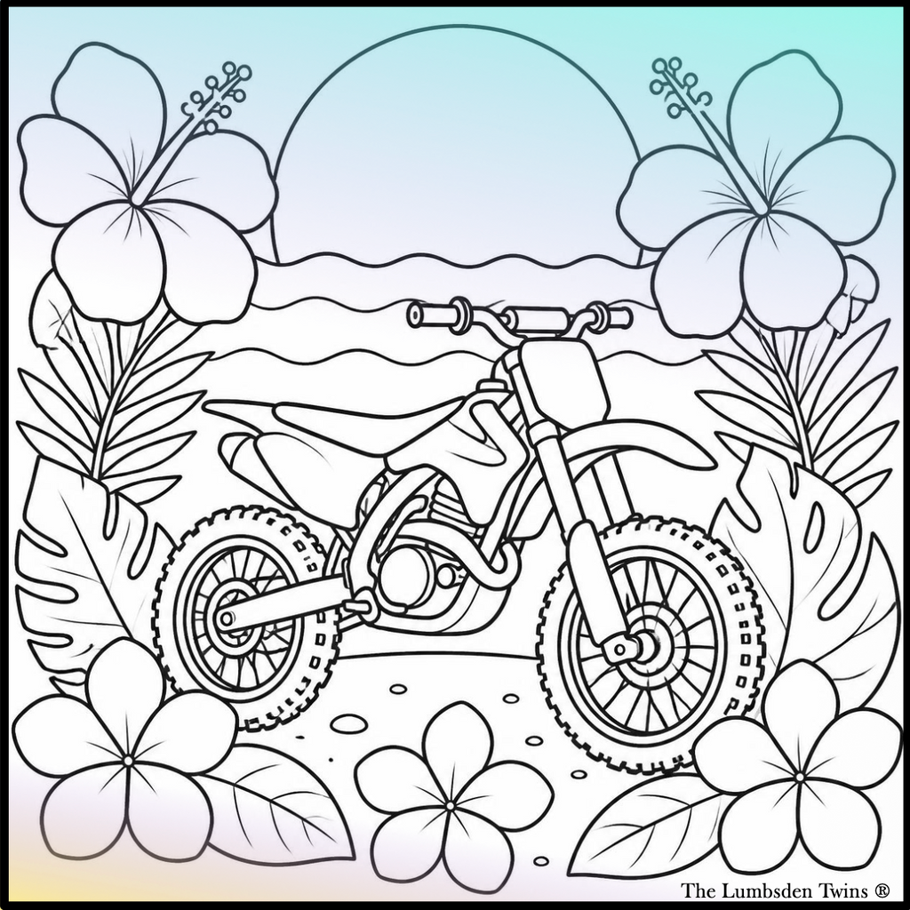 Beach Rides & Sunset Vibes Coloring Book